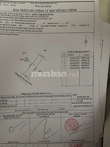 Đất thổ cư 100% sổ hông riêng tại ấp 3 Bàu Đồn - Tây Ninh