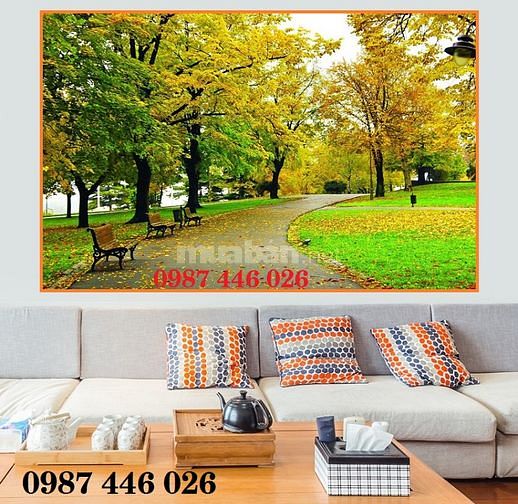 Tranh gạch men ốp tường đẹp hoa văn phòng khách HP9729