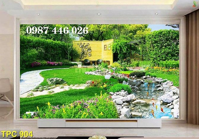 Tranh gạch men ốp tường đẹp hoa văn phòng khách HP9729