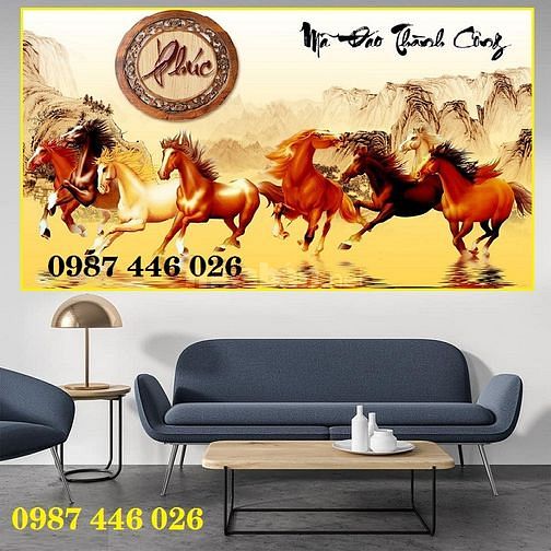 Tranh gạch men ốp tường đẹp hoa văn phòng khách HP9729