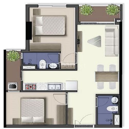 Chính chủ cho thuê căn hộ 2PN - 8 triệu/tháng tại Q7 Saigon Riverside