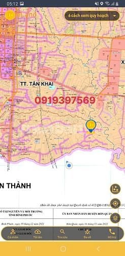 Bán 540m2 đất Thị trấn Tân Khai Hớn Quản. Giá 570tr