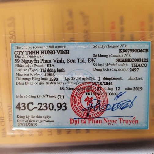 Bán xe tải đông lạnh Kia 1,99 tấn