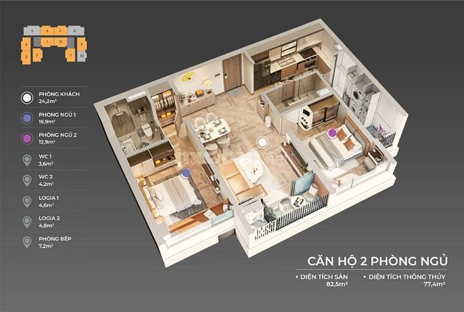 Căn hộ cao cấp 2PN view biển Mỹ Khê Đà Nẵng - Giá gốc từ chủ đầu tư