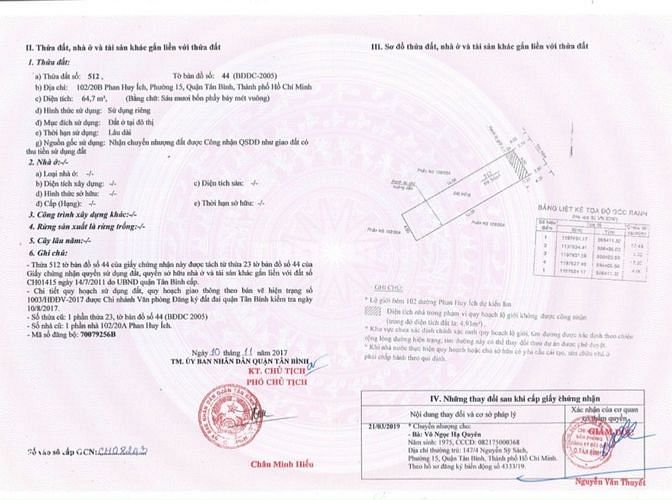 Chính chủ bán lô đất 300m2 tại F15, Q. Tân Bình