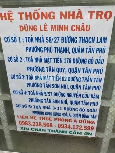 Cho thuê Phòng trọ mặt tiền đường Trần Tấn, Tân Phú, 40m2, thang máy