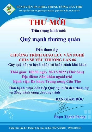 Tuyển cán bộ Chỉ huy và Nhân viên bảo vệ tại Bệnh viện TW Cần Thơ