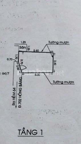 Bán Nhà Cấp 4, hẻm cụt gần cầu vượt Cây Gõ, Hồng Bàng, F.1, Q.11