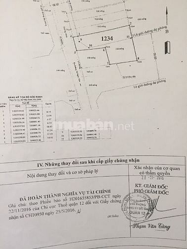 Bán xưởng MT đường Cầu Ba Phụ Thạnh Xuân 25 Q12. DT 500m2