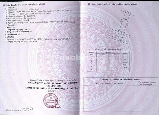 Tin Nóng!kẹt vốn bán rẻ lại Lô đất Trong KDC An Sương Q12 ,SHR CC ngay