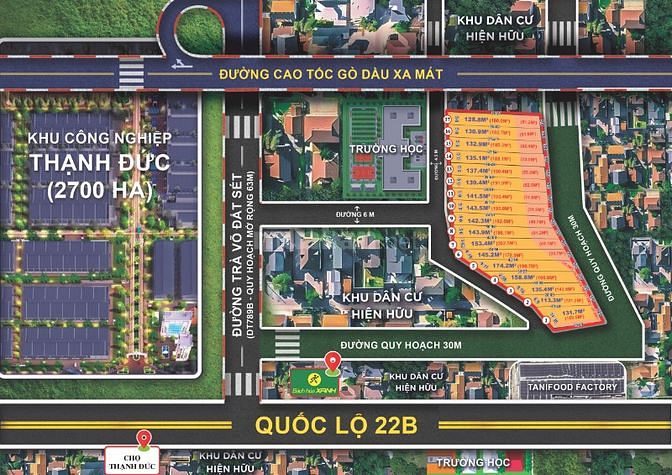 Bán đất 2 mt đường quốc lộ 22b ,Gò Dầu Tây Ninh , giá rẽ 