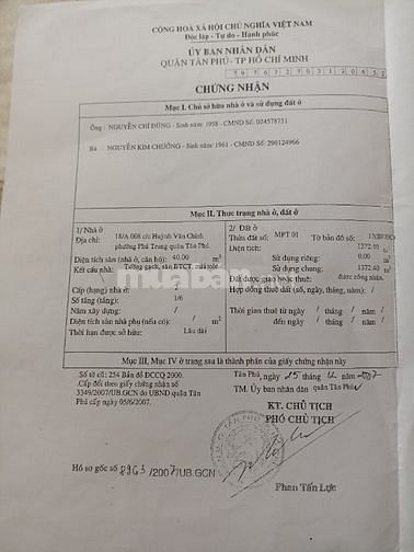 Căn hộ mặt tiền chợ Huỳnh Văn Chính I