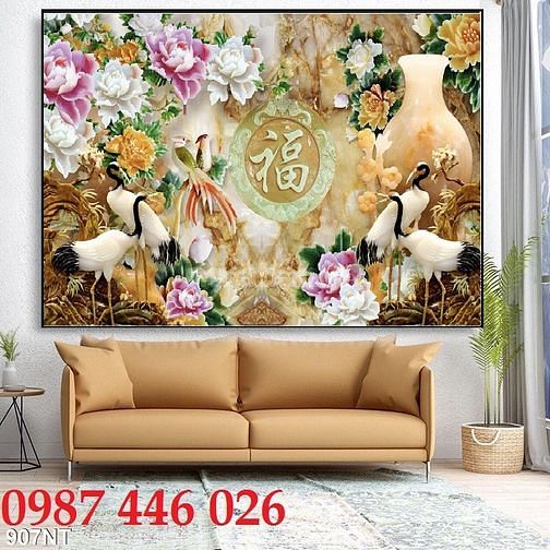 Tranh chim hạc- gạch tranh ốp tườn HP9668