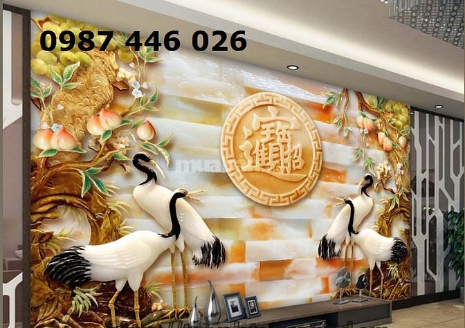 Tranh chim hạc- gạch tranh ốp tườn HP9668