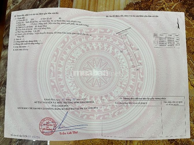 Chính Chủ cần bán 5 lô đất thổ cư tại thị xã ninh hoà tỉnh khánh hoà
