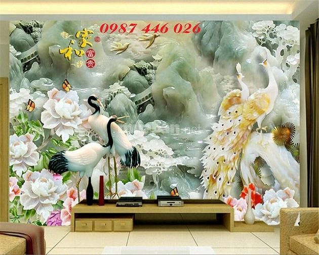 Tranh chim hạc- gạch tranh ốp tườn HP9668