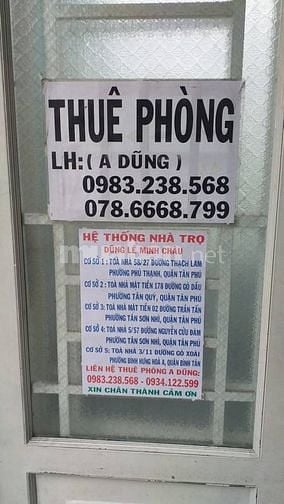 Cho thuê phòng 40m2 chung cư mini Thạch Lam, Tân Phú, chỉ 2,3tr/th