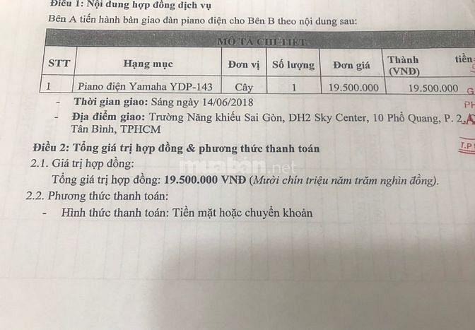 THANH LÝ PIANO ĐIỆN YAMAHA YDP- 143 