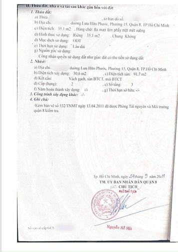 Căn góc 3tầng đúc thật Lưu Hữu Phước P15 Q8 shr hoàn công gần cầu số3 