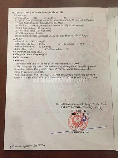 Bán nhà phố  đường thông TX22,Q12. 1 trệt 3 lầu, giá 4.8 tỷ