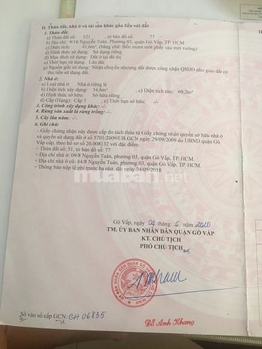 Chính chủ cần bán đất Nguyễn Tuân, Gò Vấp