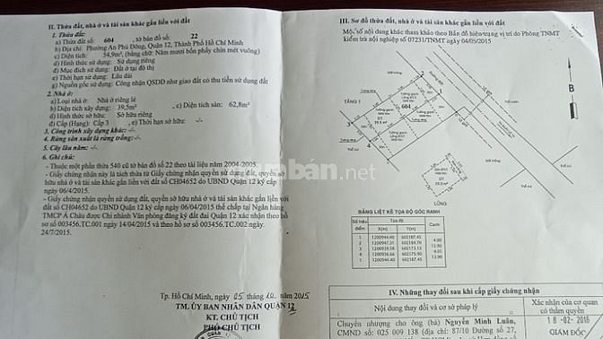 Bán gấp nhà 1t1L 1/ đường an phú đông 9 shr4x14