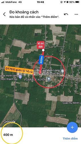Chủ ngộp lô đất gần uỷ ban Minh Long giá 570tr