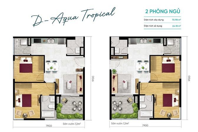 Sang nhượng lại căn hộ Garden, Quận 8, căn 2 phòng ngủ, vị trí đẹp