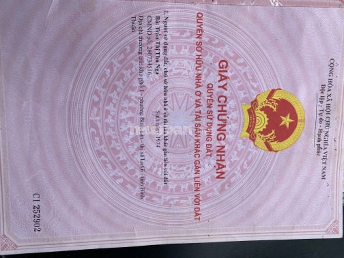Cần tiền bán gấp đất Thổ cư Lagi