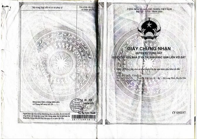 CẦN BÁN GẤP ĐẤT THỔ CƯ 100% THỊ TRẤN CẦN GIUỘC, LONG AN - 2 TỶ 800