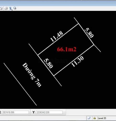 Đất phân lô Oto, Kinh Doanh Mễ Trì 66M2 x 5,8m MT 7tỷ9