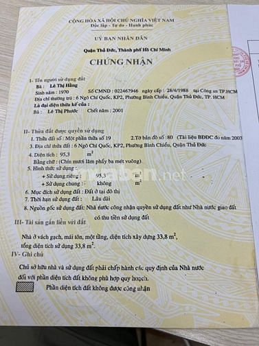 Chính chủ cho thuê nhà MT đường 6 Ngô Chí Quốc, Quận Thủ Đức