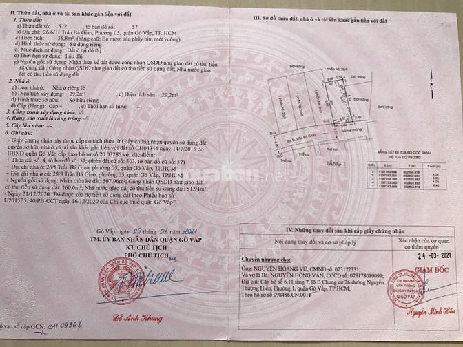 Bán lô đất Nguyễn Thái Sơn, P.5, Gò Vấp: 4 x 10 giá 3,68tỷ