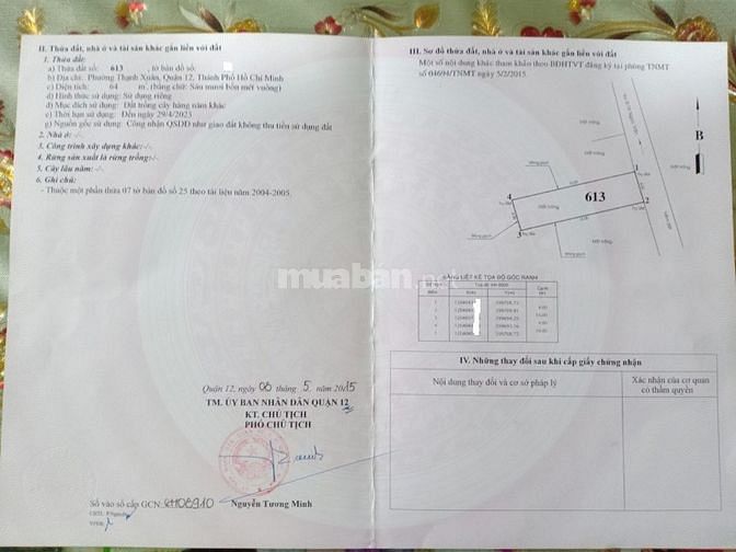 Bán gấp căn nhà cấp 4, 64m2, SHR, Q.12, Giá 850 Triệu.