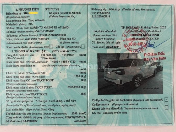 Xe Kia Sorento GAT 2018 - TPHCM (xe gia đình ít sử dụng cần bán)