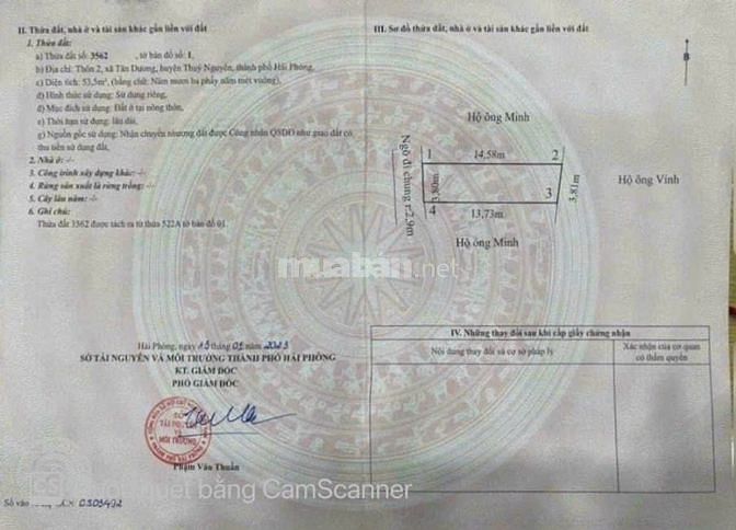 Bán đất Tân Dương, ô tô đỗ cửa, ngay đường liên thôn, đường liên xã