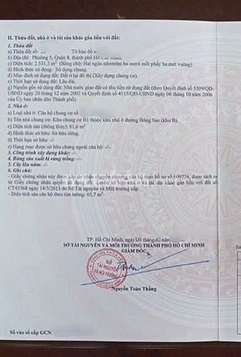  CC BôngSao B P5Q8  2PN 65,7m shr gần trường Hoàng Minh Đạo, hỗ trợ NH