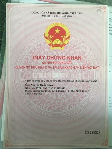 Lô Đất khu Tân Phú Trung, 165m2 thổ cư, 2.5 tỷ