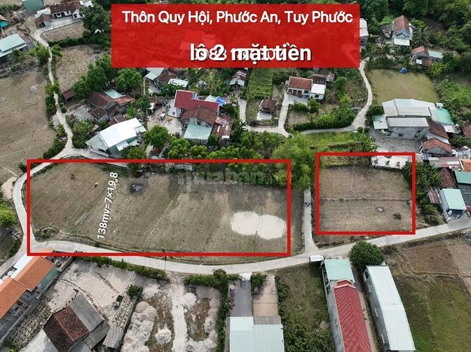 Bán lô đất cực đẹp 570Tr (DT:138mv) thôn QUI HỘI, PHƯỚC AN, TUY PHƯỚC