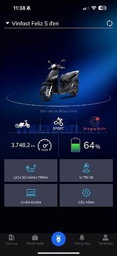 Bán XMĐ Vinfast Feliz S màu đen, ODO 3.7xx km, còn bh >2 năm