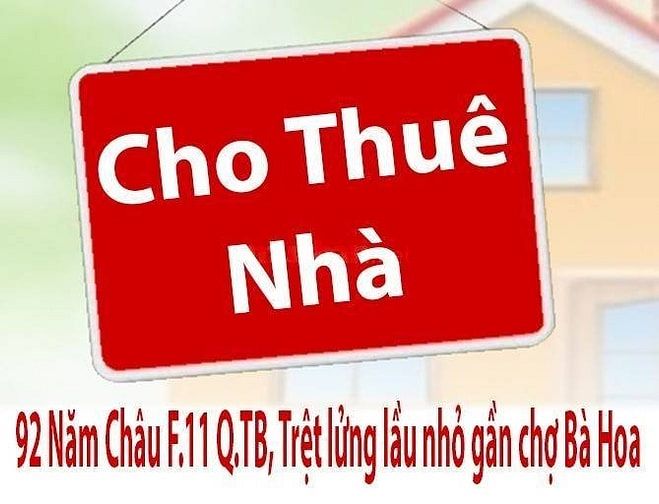 Cho Thuê 92 Năm Châu F.11 Q.Tân Bình, Trệt lửng lầu nhỏ gần chợ Bà Hoa