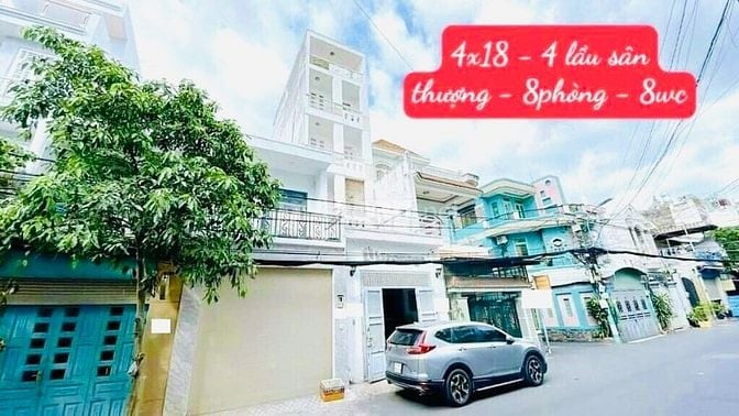 Bán nhà mặt tiền đẹp 4 Lầu (4x18) : 80 Đường số 9 , P9, Gò Vấp 