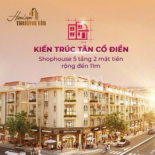 HIM LAM THƯỜNG TÍN-Shophouse 5 tầng 2 mặt tiền  kiến trúc tân cổ điển 