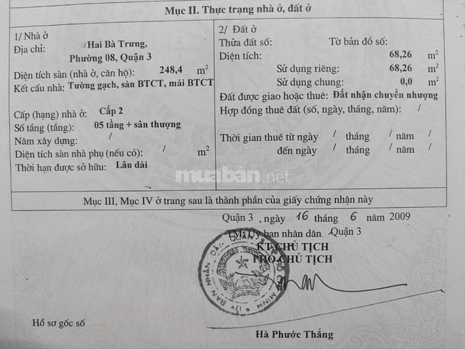 🌷 🌷 🌷 BÁN NHÀ MẶT TIỀN : 451 HAI BÀ TRƯNG - P. 8 - Q. 3 - TPHCM