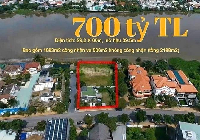 Bán Khuôn VIP 2188m2 nở hậu Tốt View sông MT Nguyễn Văn Hưởng Q2 6xxtỷ