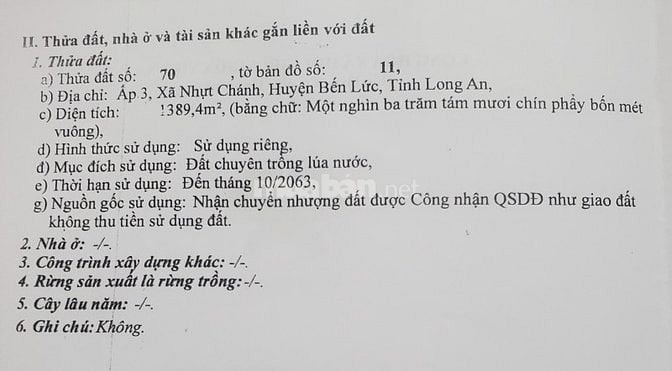 Đất ở khu dân cư nhựt Chánh bến lức Long An 