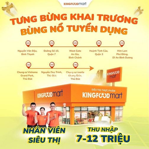 [HCM] Tuyển LĐPT- Bán Hàng, Tạp Vụ, Trực Quầy, Kho, Bảo Vệ, Thu Ngân