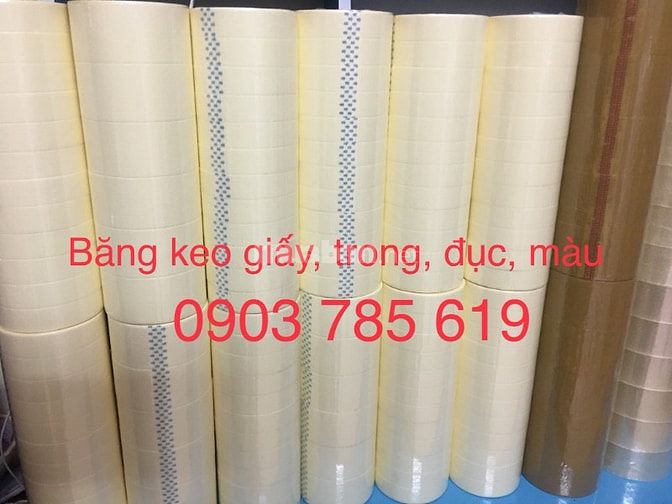 Băng keo giấy 2 phân, 2,4 phân, 4,8 phân. giá sỉ.