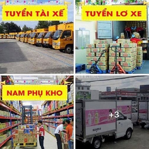 Bình Dương Cần Gấp 20 Lơ xe Giao Hàng, 30 Nam Phụ Kho, Lương 600k/Ngày