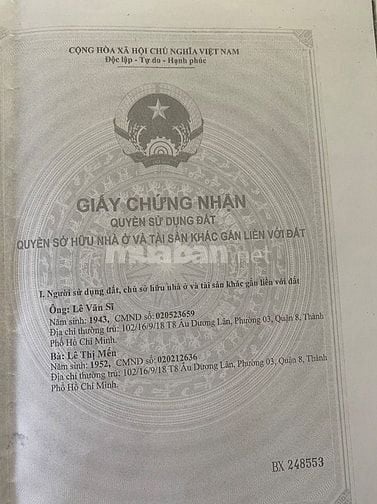 Bán nhà 2 mặt tiền, số 59 Võ Thị Thừa, Phường An Phú Đông, giá tốt